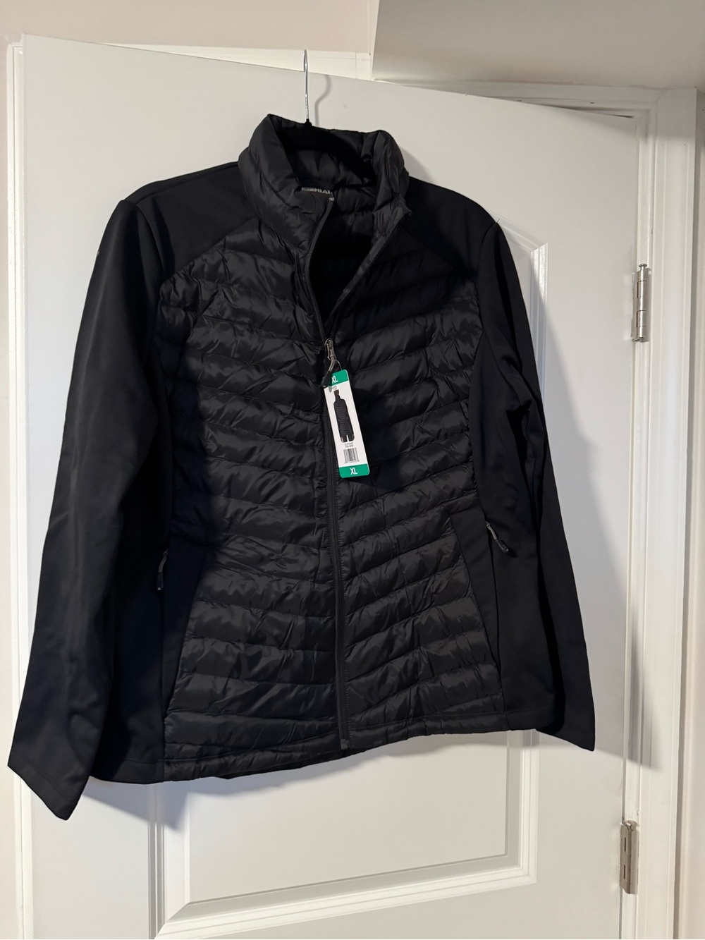 32 Degrees Black Quilted Hybrid Puffer Jacket